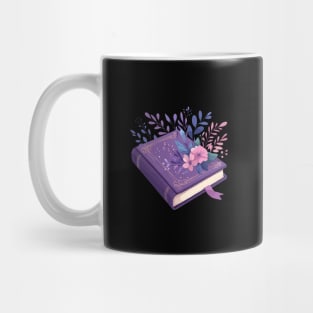 Purple Floral Book Mug